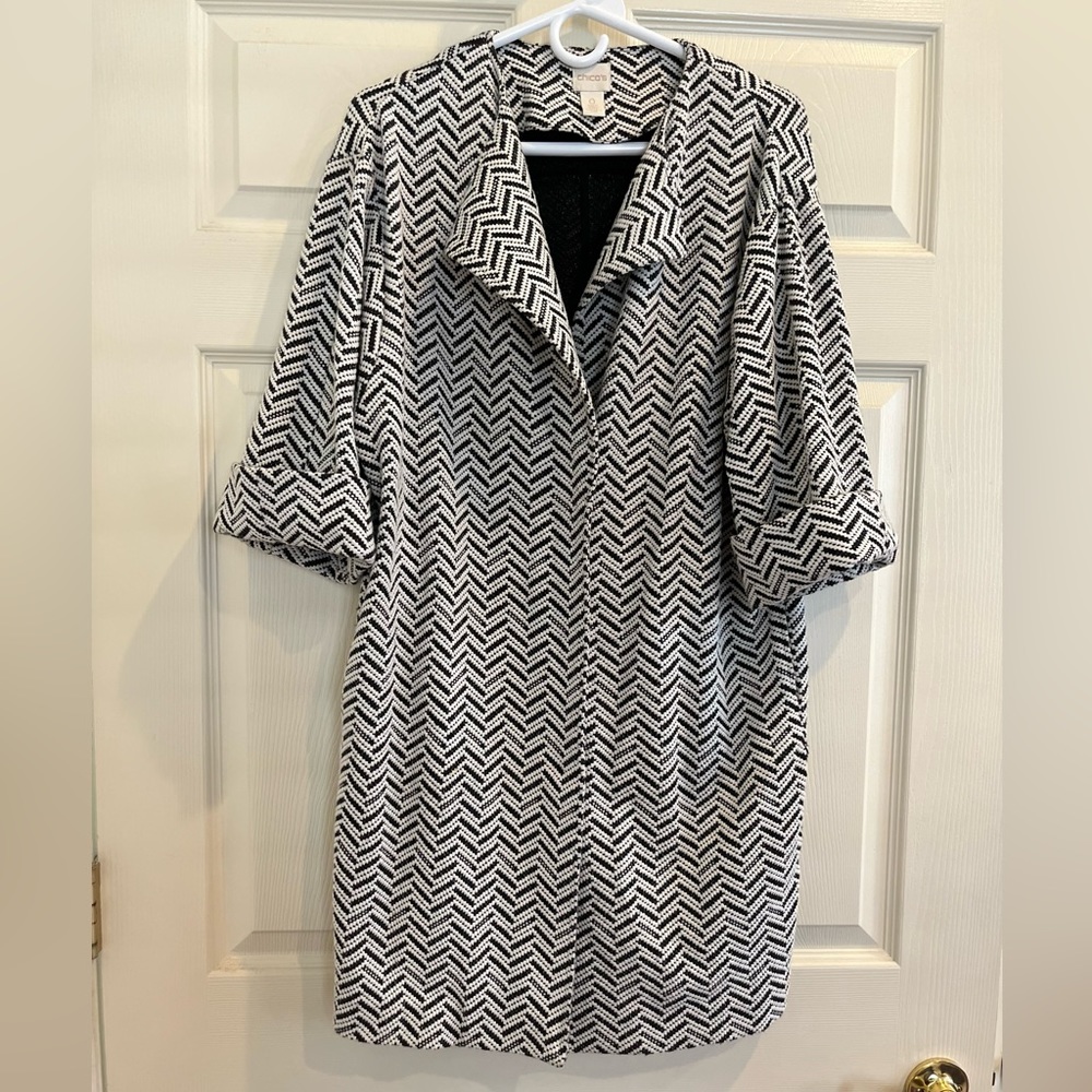 CHICO’S chevron knit jacquard jacket/coat - Picture 8 of 15